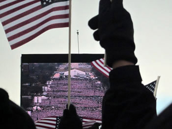 Flag waving at inauguration